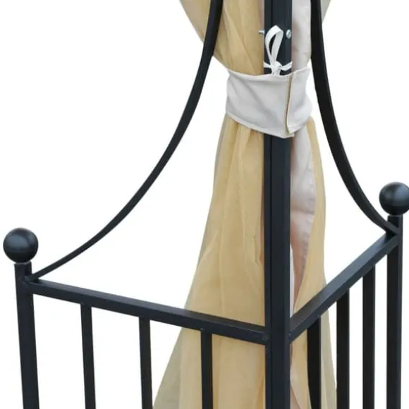 Rootz Castile Garden Gazebo - Sort, Brun - Metal, Polyester - 118,11 cm x 118,11 cm x 108,27 cm