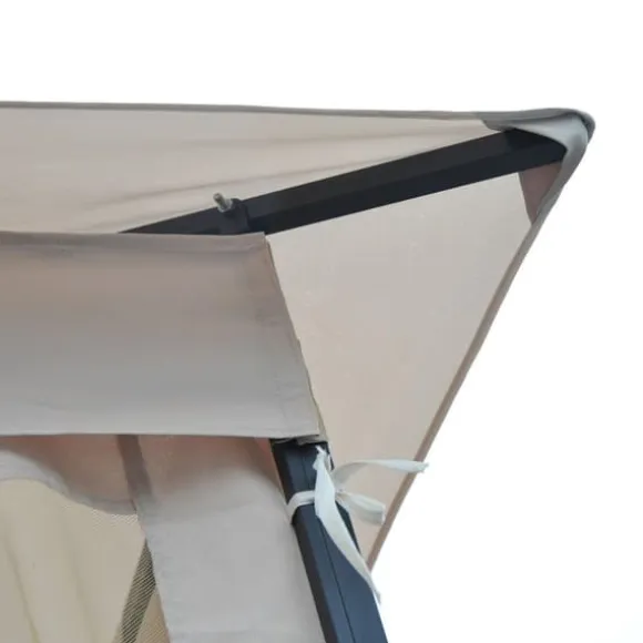 Rootz Castile Garden Gazebo - Sort, Brun - Metal, Polyester - 118,11 cm x 118,11 cm x 108,27 cm