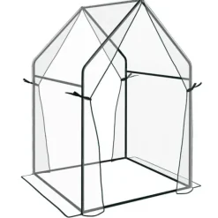 Rootz Drivhus - Cold Frame Drivhus - Film Drivhus - Mini Drivhus - Stål - Plastik - Gennemsigtig + Sort - 90 cm x 90 cm x 145 cm