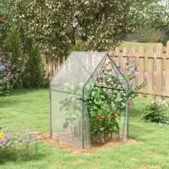 Rootz Drivhus - Cold Frame Drivhus - Film Drivhus - Mini Drivhus - Stål - Plastik - Gennemsigtig + Sort - 90 cm x 90 cm x 145 cm