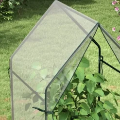Rootz Drivhus - Cold Frame Drivhus - Film Drivhus - Mini Drivhus - Stål - Plastik - Gennemsigtig + Sort - 90 cm x 90 cm x 145 cm