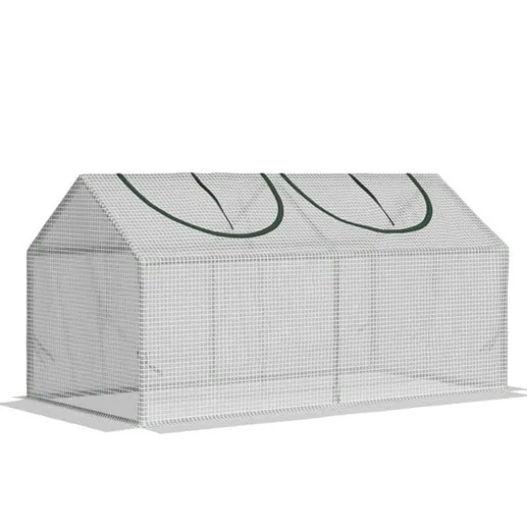 Rootz Drivhus - Folie Drivhus Med Vindue - PE Drivhus - Tomathus - Kold Ramme - Hvid - 120 x 60 x 60 cm