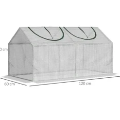 Rootz Drivhus - Folie Drivhus Med Vindue - PE Drivhus - Tomathus - Kold Ramme - Hvid - 120 x 60 x 60 cm