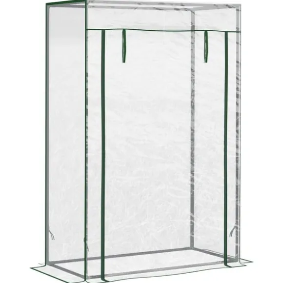 Rootz Drivhus - Tomathus - Koldramme med rulledør - Baggård - Balkon - Have - Stål - Plastik - Gennemsigtig - 100 x 50 x 150 cm