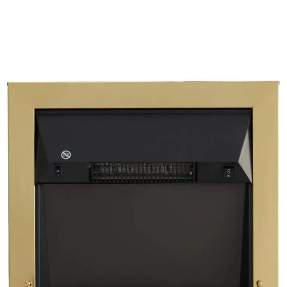 Rootz Elektrisk Pejs - Pejs - El Pejseovn - Pejseovn - Fritstående - Pejsflamme - 1000/2000W - Guld - 48,2 X 18,5 X 59,2 Cm
