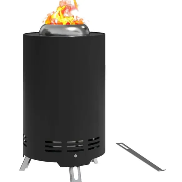 Rootz Fire Bowl pejs - Røgfri brandskaller - Rustfrit stål Fire Pit - Robust & varmebestandig - Ø16X25CM