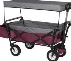 Rootz foldbar håndvogn med tag - Brugsvogn - Havevogn - Holdbar 600D polyester - Nem opbevaring - Kraftig 80 kg Kapacitet - 120 cm x 51 cm x 93 cm