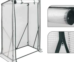 Rootz Folie Drivhus - Bærbart Plantehus - Tomathus - Pulverlakeret stål - UV-resistent PVC - 100 cm x 50 cm x 150/136 cm