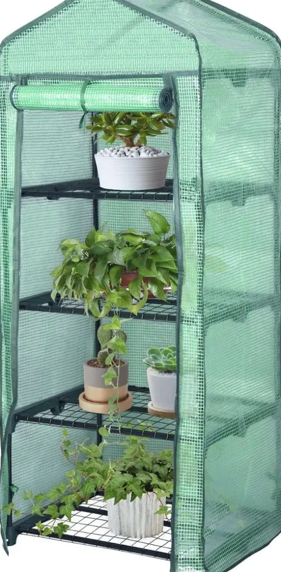 Rootz Folie Drivhus 2/3 Etager - Lille Drivhus - Tomathus - Plantebeskytter - 69cm x 49cm x 158cm - 140g/m2 PE Mesh