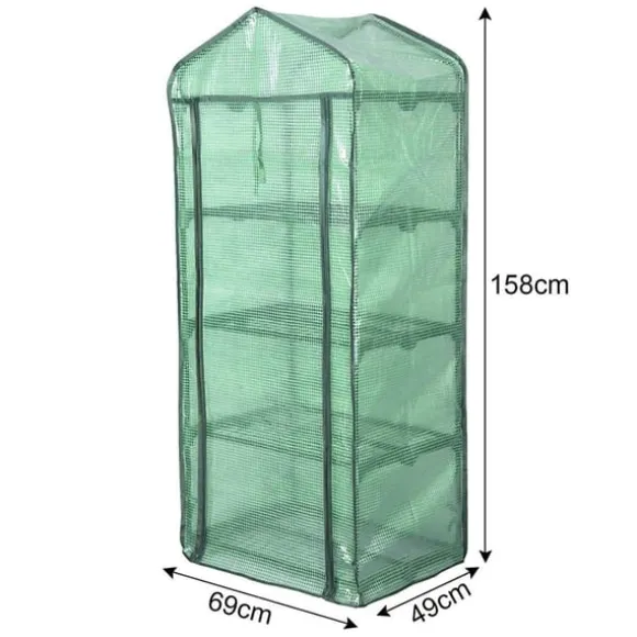 Rootz Folie Drivhus 2/3 Etager - Lille Drivhus - Tomathus - Plantebeskytter - 69cm x 49cm x 158cm - 140g/m2 PE Mesh