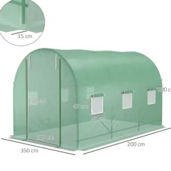 Rootz Folie Drivhus - Tomat Drivhus - Drivhus - Grøn - 350 X 200 X 200 CM
