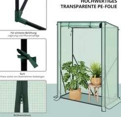 Rootz Folie Greenhouse - Plant Shelter - Vejrbeskyttelse - UV -resistent - Steel & Pe Tarpaulin - 100x50x150/132 cm