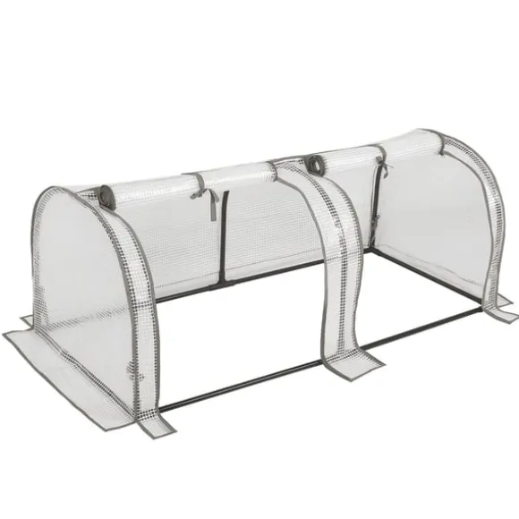 Rootz Foliengewächshaus - Drivhus - Plantebeskytter - Havely - Tomathus - Havebrug - Plantehaven - Hvid - 26,4 x 8,6 x 3,9 tommer