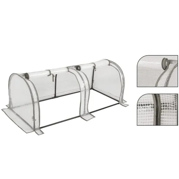 Rootz Foliengewächshaus - Drivhus - Plantebeskytter - Havely - Tomathus - Havebrug - Plantehaven - Hvid - 26,4 x 8,6 x 3,9 tommer