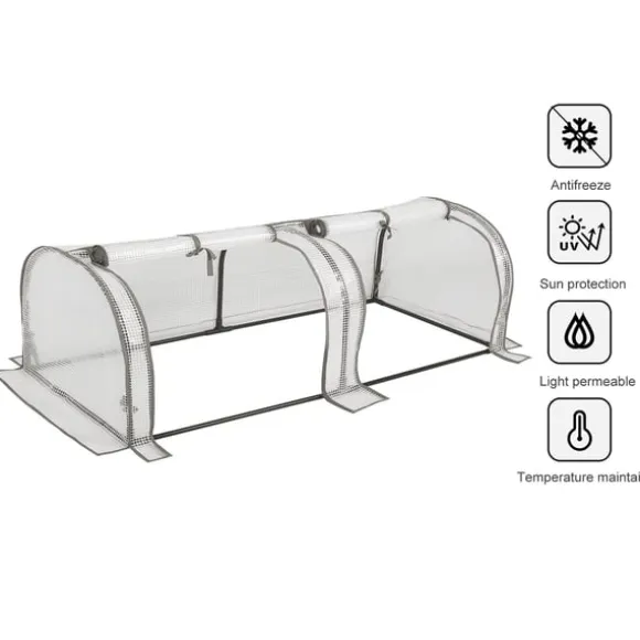 Rootz Foliengewächshaus - Drivhus - Plantebeskytter - Havely - Tomathus - Havebrug - Plantehaven - Hvid - 26,4 x 8,6 x 3,9 tommer