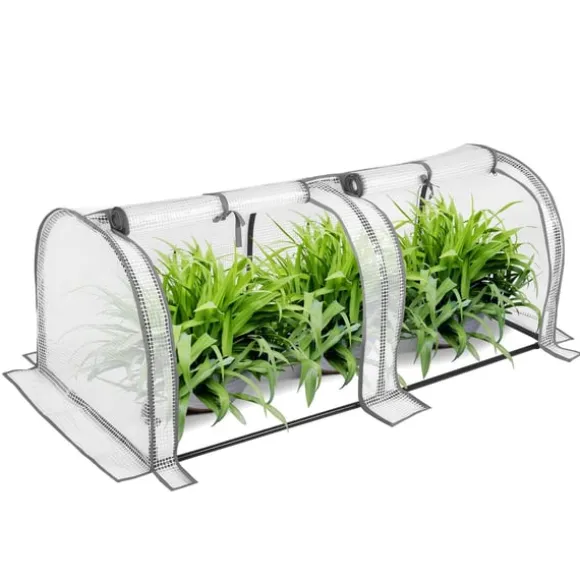 Rootz Foliengewächshaus - Drivhus - Plantebeskytter - Havely - Tomathus - Havebrug - Plantehaven - Hvid - 26,4 x 8,6 x 3,9 tommer