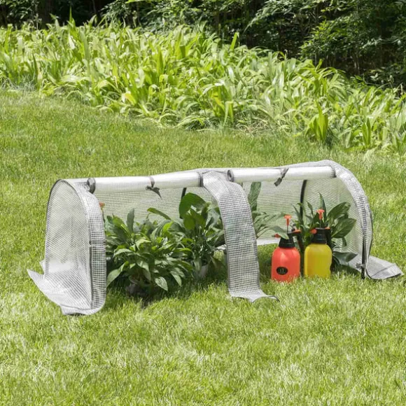 Rootz Foliengewächshaus - Drivhus - Plantebeskytter - Havely - Tomathus - Havebrug - Plantehaven - Hvid - 26,4 x 8,6 x 3,9 tommer