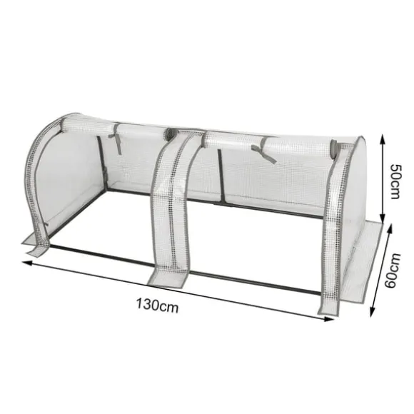 Rootz Foliengewächshaus - Drivhus - Plantebeskytter - Havely - Tomathus - Havebrug - Plantehaven - Hvid - 26,4 x 8,6 x 3,9 tommer