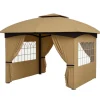 Rootz Garden Gazebo 3.4x3.4m - Øltelt - Udendørs husly - UV -beskyttelse - Stålramme - 335L X 335W X 285H cm