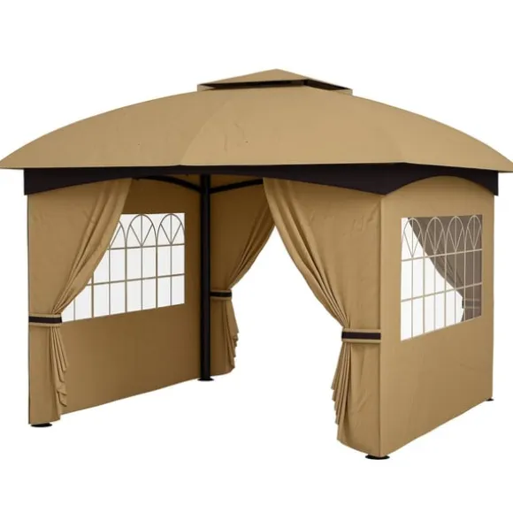 Rootz Garden Gazebo 3.4x3.4m - Øltelt - Udendørs husly - UV -beskyttelse - Stålramme - 335L X 335W X 285H cm