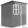 Rootz Garden Shed - Garden House - Udendørs opbevaring - Låsbar stålstruktur - 221 cm x 133 cm x 190 cm