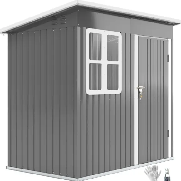 Rootz Garden Shed - Garden House - Udendørs opbevaring - Låsbar stålstruktur - 221 cm x 133 cm x 190 cm