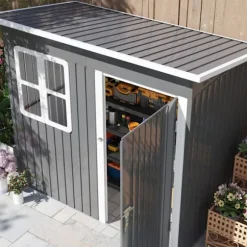 Rootz Garden Shed - Garden House - Udendørs opbevaring - Låsbar stålstruktur - 221 cm x 133 cm x 190 cm
