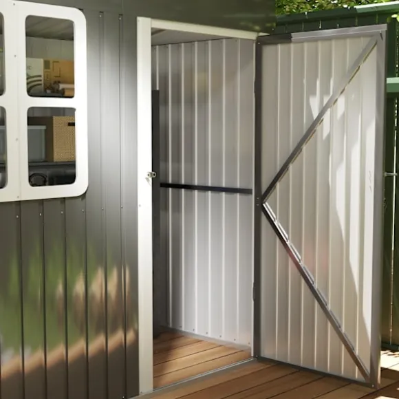 Rootz Garden Shed - Garden House - Udendørs opbevaring - Låsbar stålstruktur - 221 cm x 133 cm x 190 cm