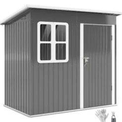 Rootz Garden Shed - Garden House - Udendørs opbevaring - Låsbar stålstruktur - 221 cm x 133 cm x 190 cm