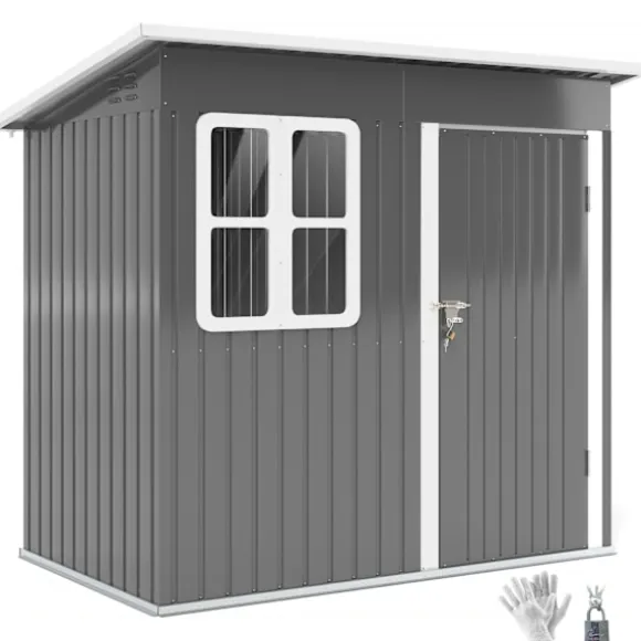 Rootz Garden Shed - Garden House - Udendørs opbevaring - Låsbar stålstruktur - 221 cm x 133 cm x 190 cm