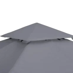 Rootz Gazebo Udskiftningstag - Udskiftningsbaldakin - Dobbeltlagstag - Pavillontag - Metal - Dybgrå - 300cm x 300co.