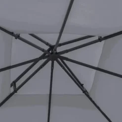 Rootz Gazebo Udskiftningstag - Udskiftningsbaldakin - Dobbeltlagstag - Pavillontag - Metal - Dybgrå - 300cm x 300co.