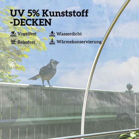 Rootz Greenhouse Cover - Plastic Tarpaulin - Plantedækning - UV -resistent vandtæt - Fremme vækst - 8m x 10m