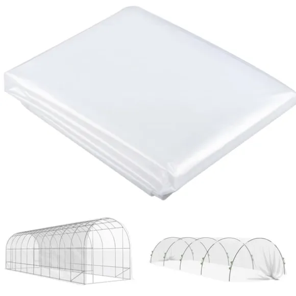 Rootz Greenhouse Cover - Plastic Tarpaulin - Plantedækning - UV -resistent vandtæt - Fremme vækst - 8m x 10m