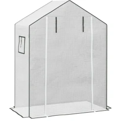 Rootz Greenhouse Film Cover - UV -beskyttet udskiftning Tarp - Tårebestandig plast - 140x73x190cm hvid