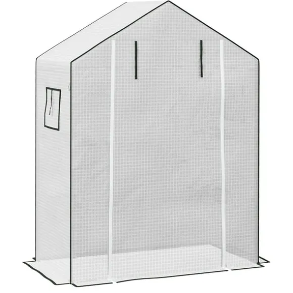 Rootz Greenhouse Film Cover - UV -beskyttet udskiftning Tarp - Tårebestandig plast - 140x73x190cm hvid