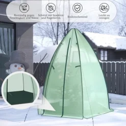 Rootz Growhouse - Plant House - Greenhouse - Vinterbeskyttelse - 130 GSM PE - 160x180x160cm - Gennemsigtig, grøn