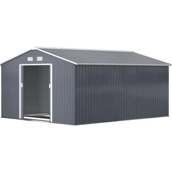 Rootz Haveskur - Opbevaringshaveskur - Skur - Grå - 12,5 X 11,1 fod
