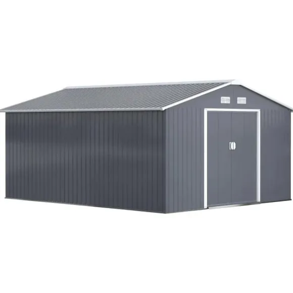 Rootz Haveskur - Opbevaringshaveskur - Skur - Grå - 12,5 X 11,1 fod