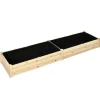 Rootz Højbed - 2 planteområder - Indvendig foring lavet af fleece - Vejrbestandig - Massivt træ - 244 cm x 61,5 cm x 27 cm