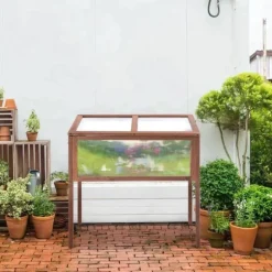Rootz Højbed - Vækstbord - Urtebed - Plantekasse Til haven - Altan Og Terrasse - Grantræ - PC Board - Brun - 90 x 50 x 93 cm