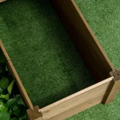 Rootz Højseng - 4 plantekasser på 3 niveauer - Vejrbestandig - Massivt træ - Naturlig - 122 cm x 122 cm x 51 cm