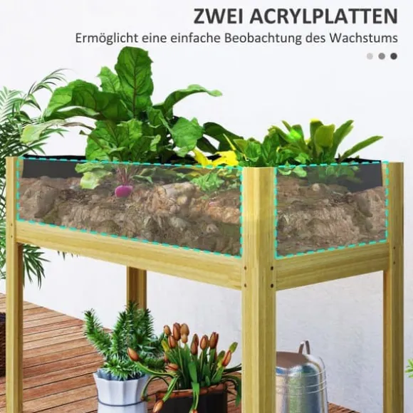 Rootz hævet havebed - planteboks - blomsterplanter - optimal dræning - 110 x 50 x 80 cm