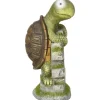 Rootz Little Turtle - Havedekoration - Havedekoration - Vejrbestandig med sollys - Magnesiumoxid - Grøn + Brun - 17,5L x 18,5W x 36,5H cm