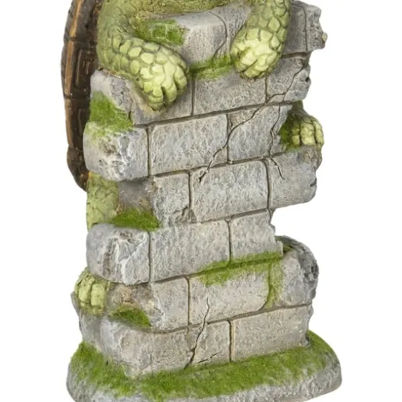 Rootz Little Turtle - Havedekoration - Havedekoration - Vejrbestandig med sollys - Magnesiumoxid - Grøn + Brun - 17,5L x 18,5W x 36,5H cm