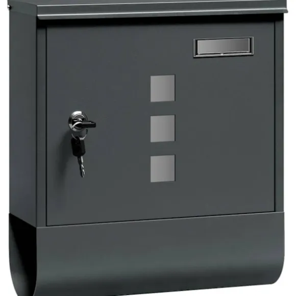 Rootz Mailbox - Letterbox - Postbox - Holdbar, rustbestandig - 30,6 x 33,5 x 10 cm grå