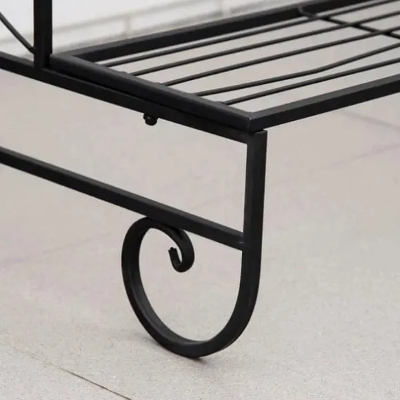 Rootz metal blomsterstativ - plantestativ - 3 etagers blomsterstativ - sort - 95 x 63 x 72 cm
