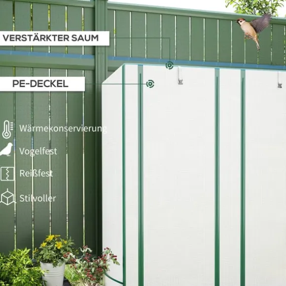 Rootz Mini -Greenhouse - Plant Shelter - Bærbart drivhus - UV -resistent - 144 x 48 x 152 cm - Perfekt til små haver