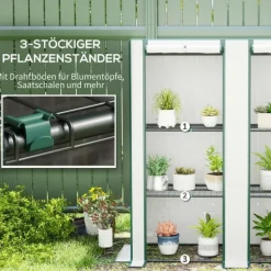 Rootz Mini -Greenhouse - Plant Shelter - Bærbart drivhus - UV -resistent - 144 x 48 x 152 cm - Perfekt til små haver