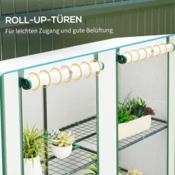 Rootz Mini -Greenhouse - Plant Shelter - Bærbart drivhus - UV -resistent - 144 x 48 x 152 cm - Perfekt til små haver